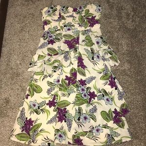 Nanette Lepore Silk Strapless Peplum Dress